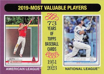 2024 Topps Heritage #211 2019 MVPs (Mike Trout / Cody Bellinger) Front