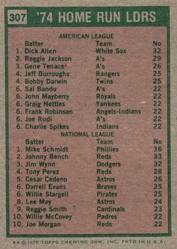 2024 Topps Heritage - 50th Anniversary Buybacks #307 1974 Home Run Leaders (Dick Allen / Mike Schmidt) Back