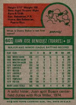 2024 Topps Heritage - 50th Anniversary Buybacks #601 Juan Beniquez Back