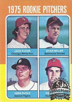 2024 Topps Heritage - 50th Anniversary Buybacks #614 1975 Rookie Pitchers (Jack Kucek / Dyar Miller / Vern Ruhle / Paul Siebert) Front