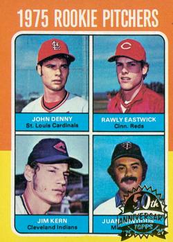 2024 Topps Heritage - 50th Anniversary Buybacks #621 1975 Rookie Pitchers (John Denny / Rawly Eastwick / Jim Kern / Juan Veintidos) Front