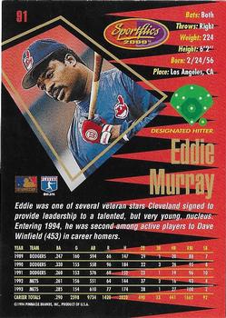 1994 Sportflics 2000 Rookie & Traded - Artist's Proofs #91 Eddie Murray Back