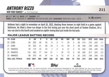 2024 Topps Big League #211 Anthony Rizzo Back
