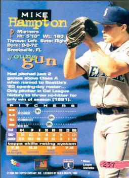 1994 Stadium Club - First Day Issue #237 Mike Hampton Back