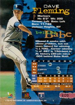 1994 Stadium Club - First Day Issue #409 Dave Fleming Back