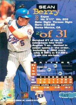 1994 Stadium Club - First Day Issue #649 Sean Berry Back