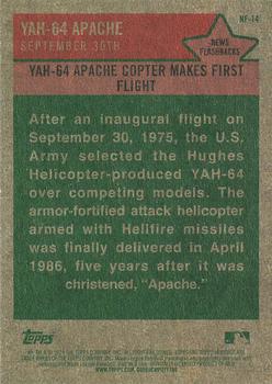 2024 Topps Heritage - News Flashbacks #NF-14 YAH-64 Apache Back