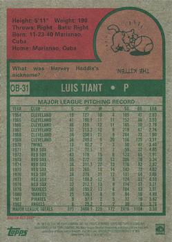 2024 Topps Heritage - Oversized 1975 Topps Baseball #OB-31 Luis Tiant Back