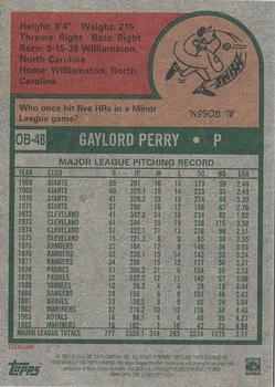 2024 Topps Heritage - Oversized 1975 Topps Baseball #OB-48 Gaylord Perry Back