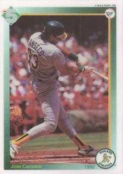 1992 High 5 Reusable Decals - Decals (Cut With Card Backing) #NNO Jose Canseco Front