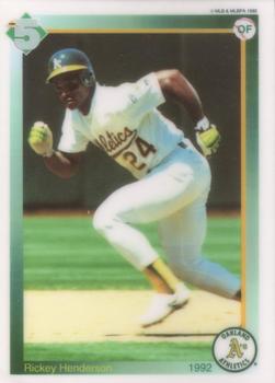 1992 High 5 Reusable Decals - Decals (Cut With Card Backing) #NNO Rickey Henderson Front