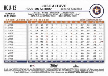 2024 Topps Houston Astros #HOU-12 Jose Altuve Back