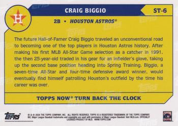 2024 Topps Now Road to Opening Day Houston Astros - Turn Back the Clock #ST-6 Craig Biggio Back