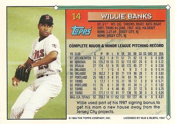 1994 Topps #14 Willie Banks Back