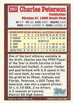 1994 Topps #207 Charles Peterson Back