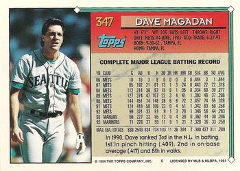 1994 Topps #347 Dave Magadan Back