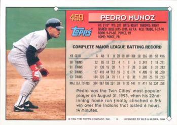 1994 Topps #459 Pedro Munoz Back