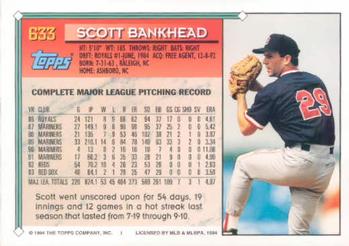 1994 Topps #633 Scott Bankhead Back
