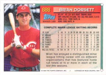 1994 Topps #688 Brian Dorsett Back
