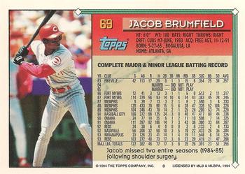 1994 Topps #69 Jacob Brumfield Back