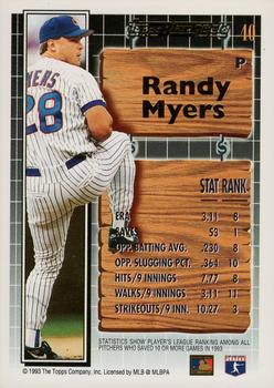 1994 Topps - Black Gold #40 Randy Myers Back
