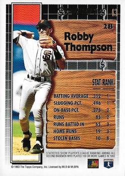 1994 Topps - Black Gold #43 Robby Thompson Back