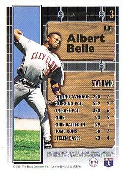 1994 Topps - Black Gold #3 Albert Belle Back