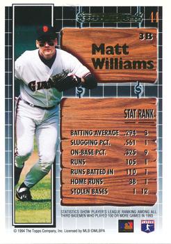 1994 Topps - Black Gold #44 Matt Williams Back