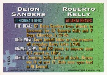 1994 Topps Traded #103T Deion Sanders / Roberto Kelly Back