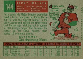 1959 Topps #144 Jerry Walker Back