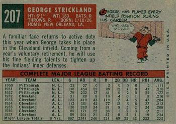 1959 Topps #207 George Strickland Back
