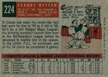 1959 Topps #224 Claude Osteen Back