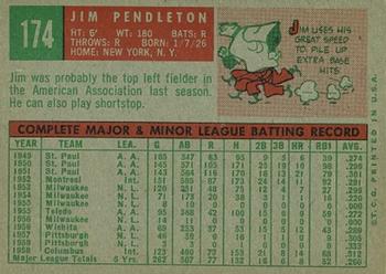 1959 Topps #174 Jim Pendleton Back