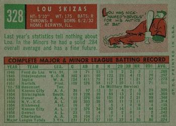 1959 Topps #328 Lou Skizas Back