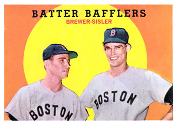 1959 Topps #346 Batter Bafflers (Tom Brewer / Dave Sisler) Front