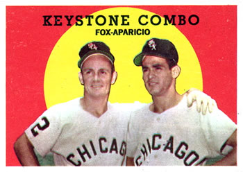 1959 Topps #408 Keystone Combo (Nellie Fox / Luis Aparicio) Front