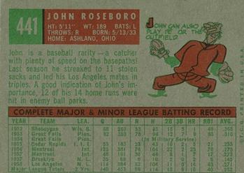1959 Topps #441 John Roseboro Back
