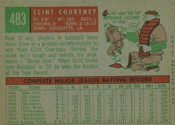 1959 Topps #483 Clint Courtney Back