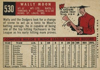 1959 Topps #530 Wally Moon Back