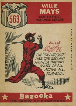 1959 Topps #563 Willie Mays Back