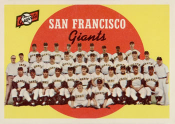 1959 Topps #69 Giants Team Card / Second Series Checklist: 89-176 Front
