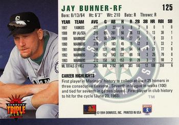1994 Triple Play #125 Jay Buhner Back