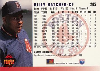 1994 Triple Play #205 Billy Hatcher Back