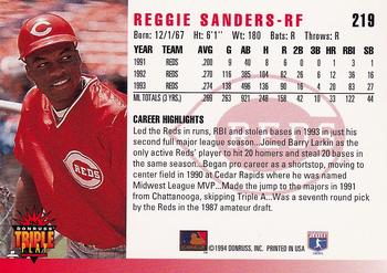 1994 Triple Play #219 Reggie Sanders Back