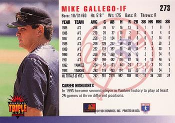 1994 Triple Play #273 Mike Gallego Back