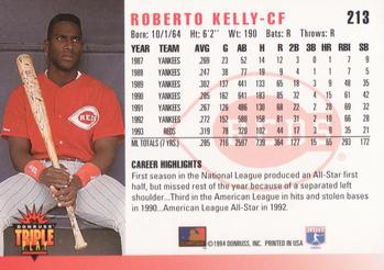 1994 Triple Play #213 Roberto Kelly Back