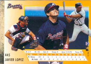 1994 Ultra #445 Javier Lopez Back