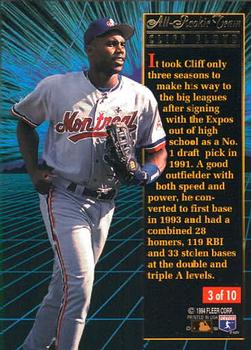 1994 Ultra - All-Rookie Team #3 Cliff Floyd Back