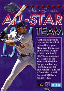 1994 Ultra - Ultra All-Star Team #11 Mike Piazza Back