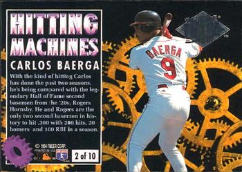 1994 Ultra - Hitting Machines #2 Carlos Baerga Back